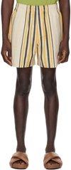 Bode Namesake Striped Cotton Shorts In Ecmlt
