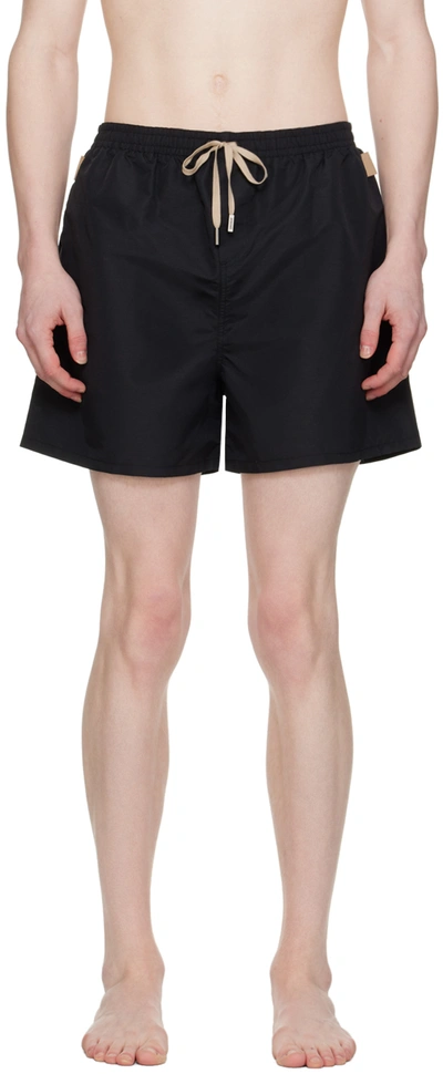 JACQUEMUS BLACK LE RAPHIA 'LE MAILLOT PRAIA' SWIM SHORTS