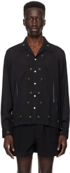 Bode Black Beaded Framboise Shirt In Bkmlt