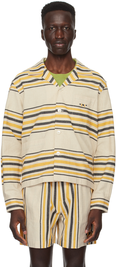 Bode Namesake Striped Cotton Shirt In Multicoloured