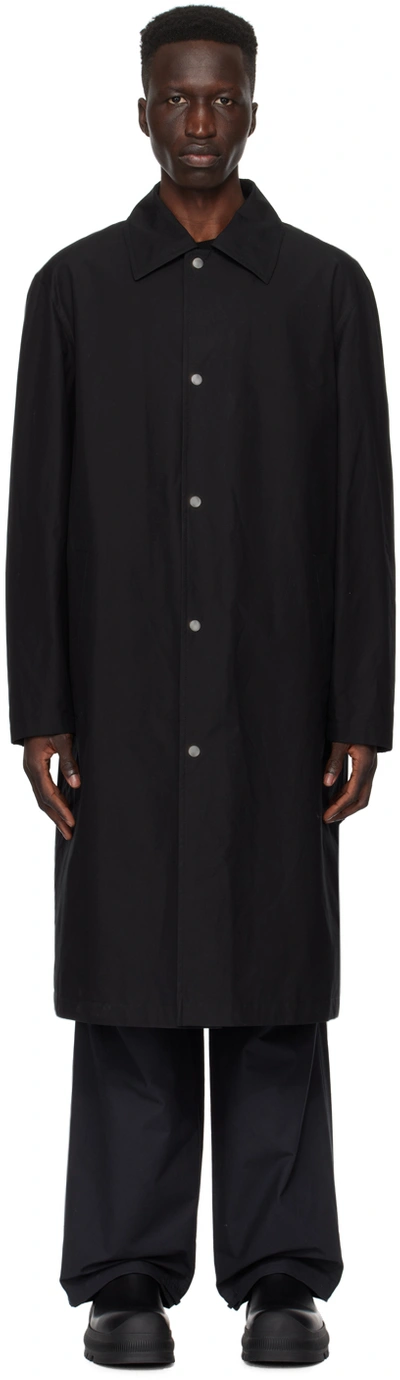 Jil Sander Black Printed Coat In 001 Black