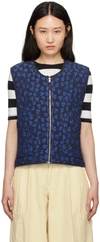 Ymc You Must Create Navy Jackie Reversible Vest In 40-blue Multi