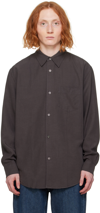 Our Legacy Initial Buttoned Shirt In Ash Grey Liquid Lyoc