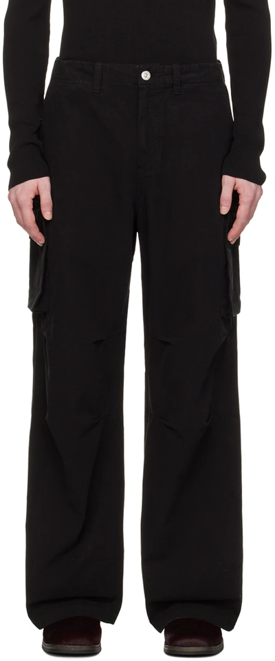Our Legacy Black Mount Cargo Pants In Black Canvas
