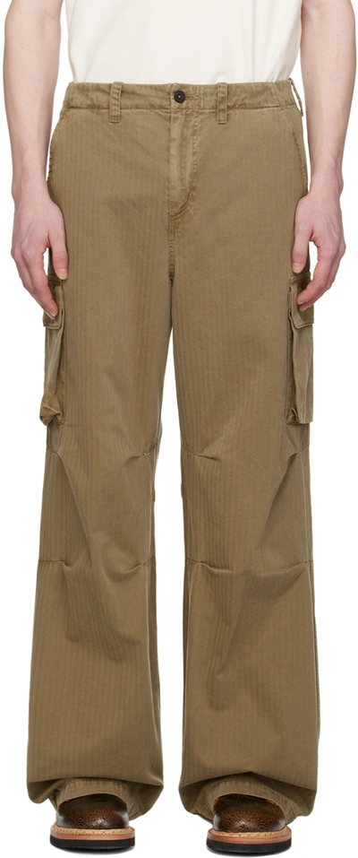 Our Legacy Taupe Mount Cargo Pants In Uniform Olive Herrin