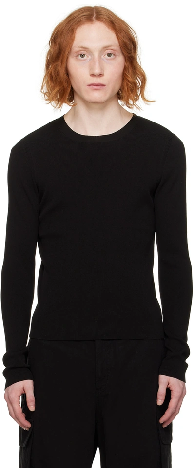 Our Legacy Black Compact Sweater In Liquorice Cotton Voi