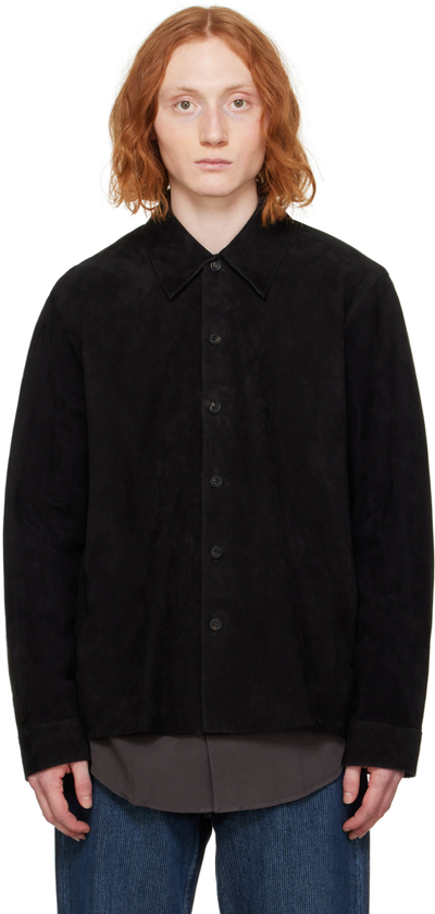 Our Legacy Black Welding Suede Jacket In Lithe Black Suede