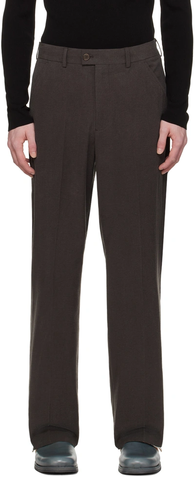 Our Legacy Gray Darien Trousers In Oak Brown Futuristic