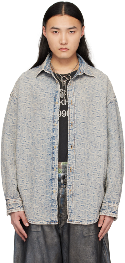 Acne Studios Denim Shirt In Blue Beige