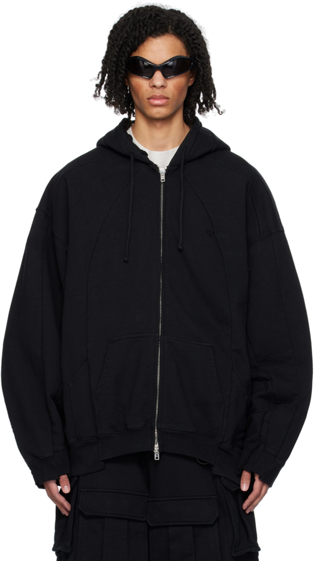 Vetements Black Paneled Hoodie | ModeSens