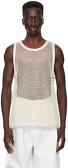 JIL SANDER OFF-WHITE SCOOP NECK TANK TOP