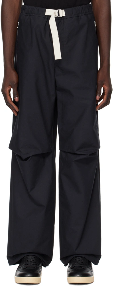Jil Sander Navy Relaxed-fit Trousers In 401 Navy