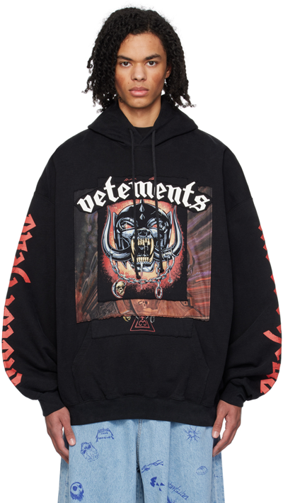 Vetements Logo-appliqué Hoodie In Black