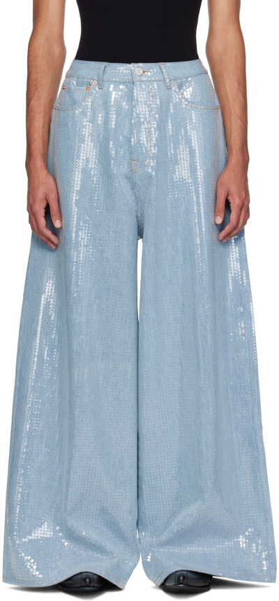 Vetements Blue Paillettes Jeans