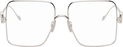 Loewe Silver Square Glasses In Shiny Palladium