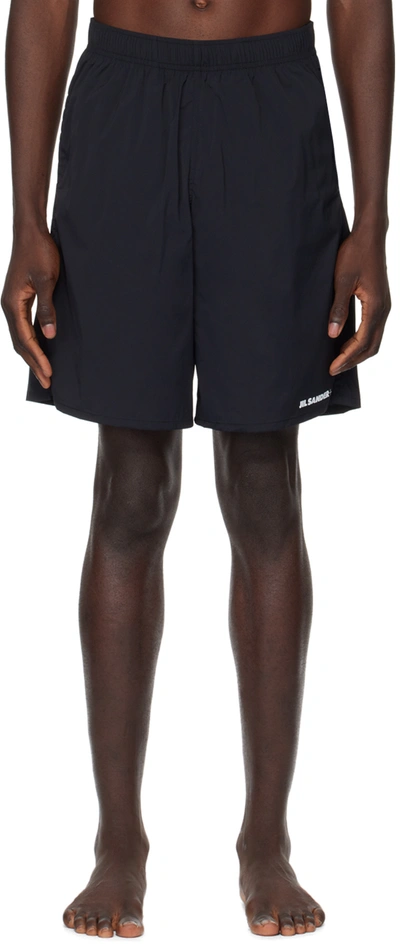 Jil Sander Black Printed Swim Shorts In 001 Black