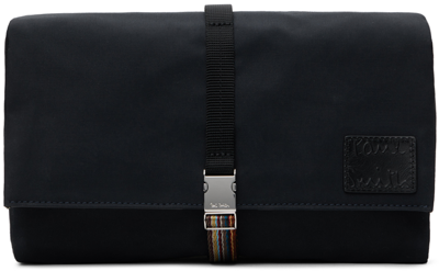 Paul Smith Navy Canvas Fold-out Wash Bag In Black