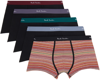 Paul Smith Five-pack Multicolor 'signature Stripe' Boxers In 79 Blacks