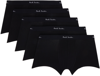 Paul Smith Five-pack Black Logo Boxer Briefs In 79 Blacks