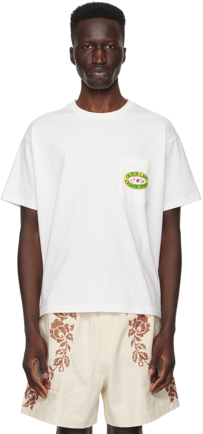 Bode White Cranberries Pocket T-shirt In Cream