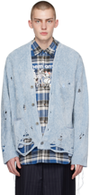 DOUBLET BLUE EMBROIDERED CARDIGAN