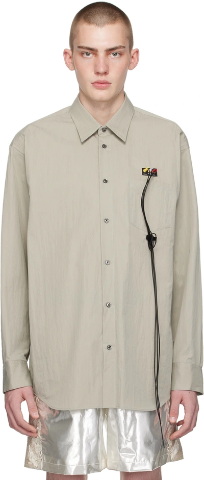 Doublet Taupe Rca Cable Shirt In Grey