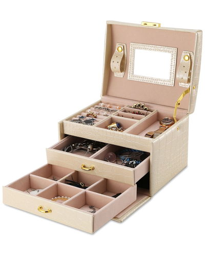 Fresh Fab Finds 3-layer Jewelry Case Organizer In Neutral