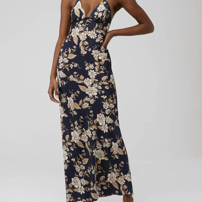 Bec & Bridge Opaline Floral-print Silk Maxi Dress In Blue