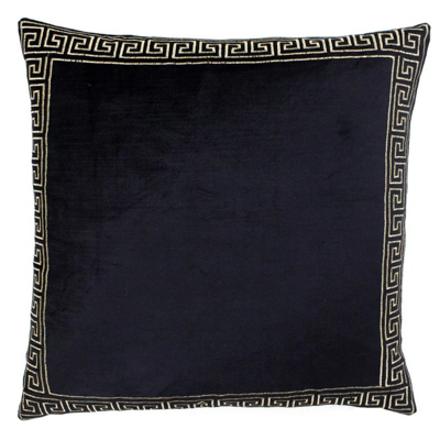 Paoletti Apollo Embroidered Throw Pillow Cover In Black