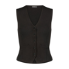 Minnie Rose Cotton Blend Vest With Snaps In Black
