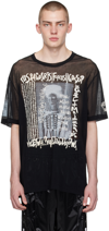 Doublet Sheer Printed Cotton T-shirt In Black