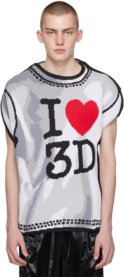 Doublet White Two-dimensional 'i♡3d' T-shirt