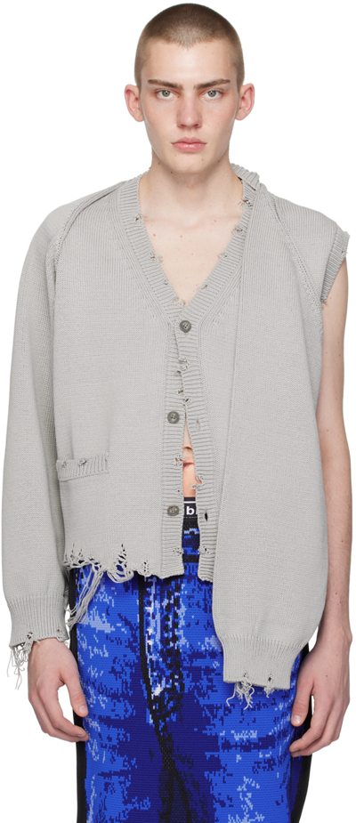 Doublet Gray 2way Sleeve Cardigan In Grey