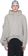 DOUBLET grey AI IMAGE GENERATION MISTAKE HOODIE