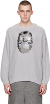 DOUBLET GRAY JACQUARD SWEATER