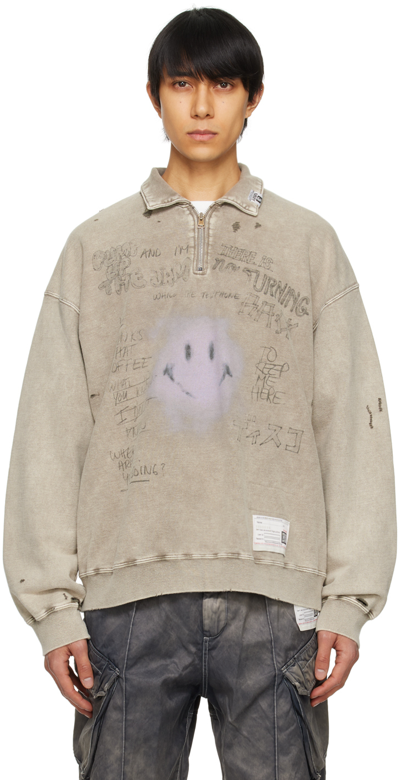 Miharayasuhiro Beige Bleached Sweatshirt