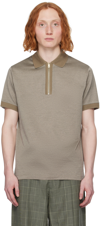 PAUL SMITH BROWN HALF-ZIP POLO