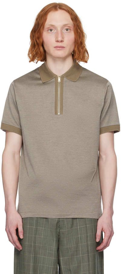 Paul Smith Brown Half-zip Polo In 67 Browns