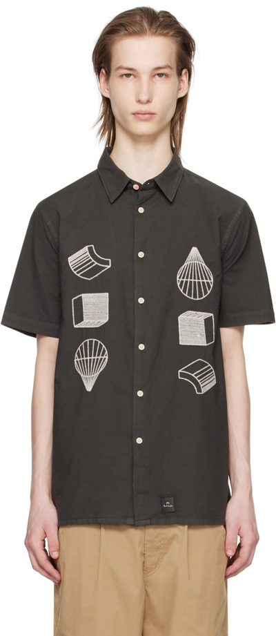 Ps By Paul Smith Gray Embroidered Shirt In 76 Greys