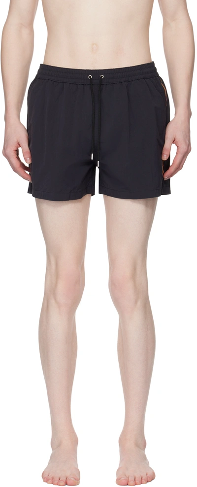 Paul Smith Black Artist Stripe Swim Shorts In 79 Blacks