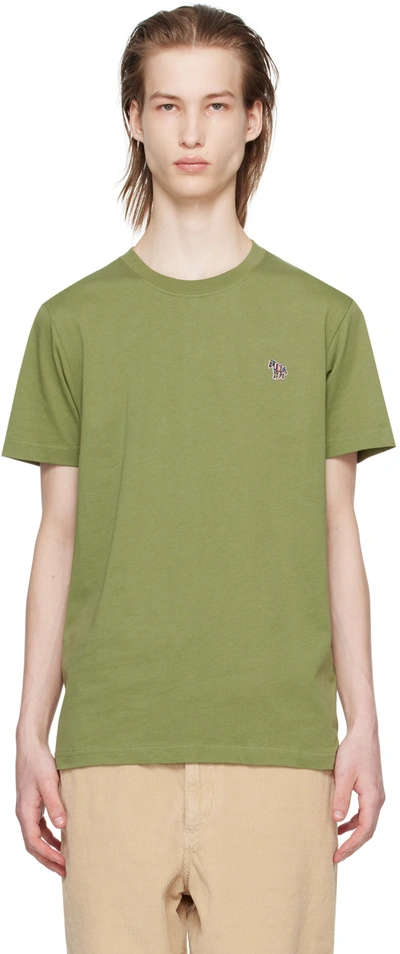 Ps By Paul Smith Khaki Zebra T-shirt In Green