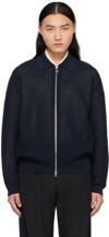 SOLID HOMME NAVY SPREAD COLLAR CARDIGAN