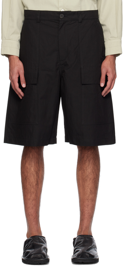 Studio Nicholson Black Cargo Pocket Shorts