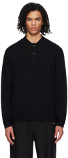 IZZUE BLACK EMBROIDERED POLO