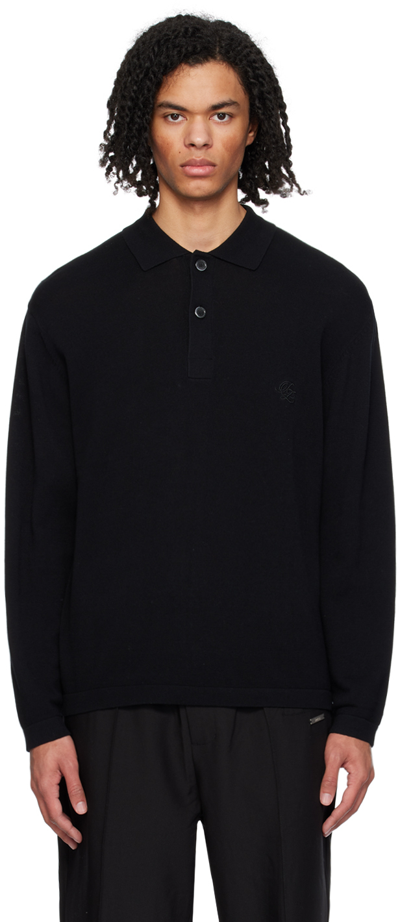 Izzue Black Embroidered Polo In Bkx