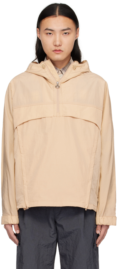 Solid Homme Beige Half-zip Jacket In 345o Orange