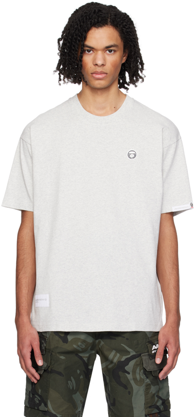 Aape By A Bathing Ape Grey Patch T-shirt In Wh2 Heather White