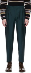 PAUL SMITH GREEN PLEATED TROUSERS