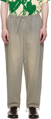 Ymc You Must Create Alva Striped Tapered Trousers In 40-navy-brown