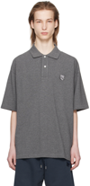 MAISON KITSUNÉ GRAY BOLD FOX HEAD POLO